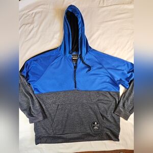 And1 Mens Blue And Gray Long Sleeve Half Zip Pullover Hoodie Sweater Size XXL